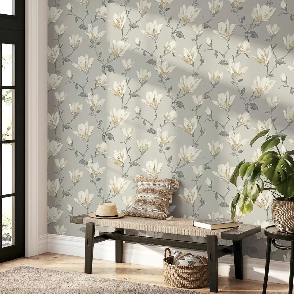 Arthouse Signature 2 Lily Floral bézs-fehér virágos papír tapéta – 925005