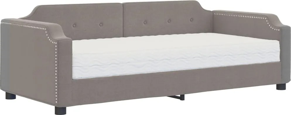 vidaXL tópszínű szövet kanapéágy matraccal 90 x 200 cm