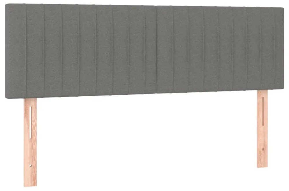 sötétszürke szövet rugós és LED-es ágy matraccal 140x190 cm