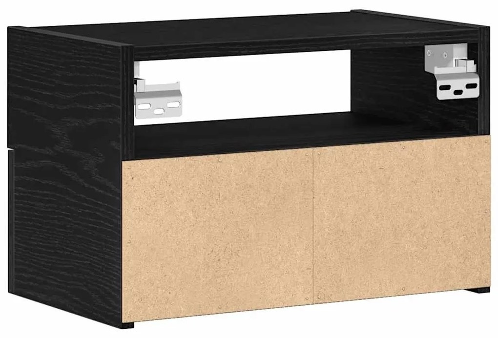 2 db fekete falra szerelhető éjjeliszekrény 45 x 26 x 28,5 cm