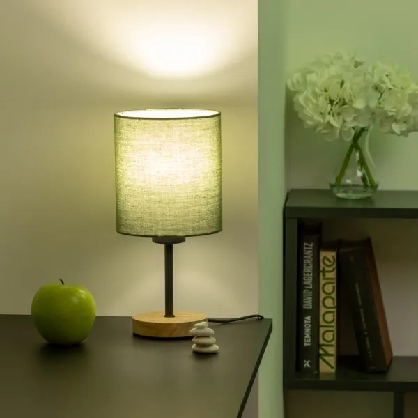 Brilagi - Asztali lámpa NUBILA WOOD 1xE27/25W/230V tölgy/zöld