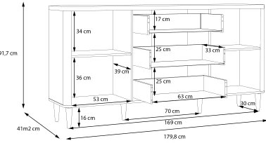 VIRO fiókos komód barna/bézs
