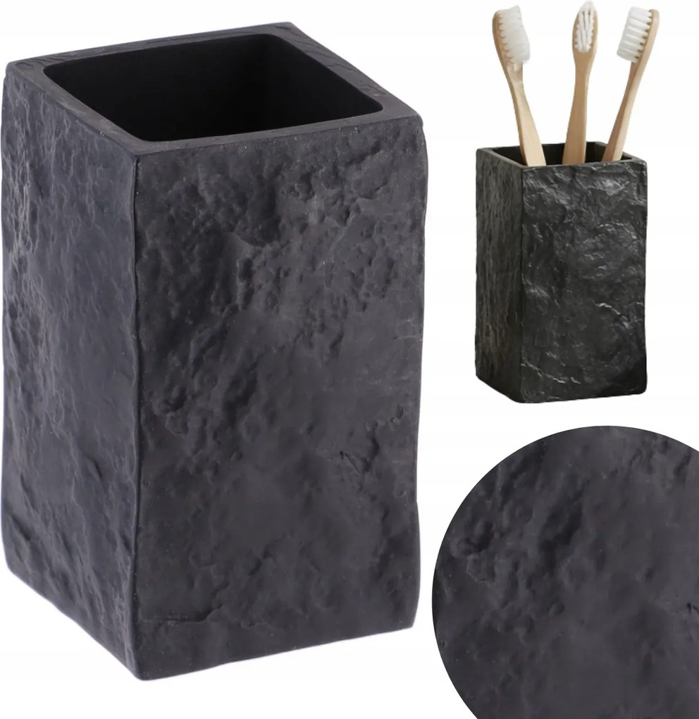 Fogkefe Bögre Paszta rendszerező fürdőszoba tároló fekete loft