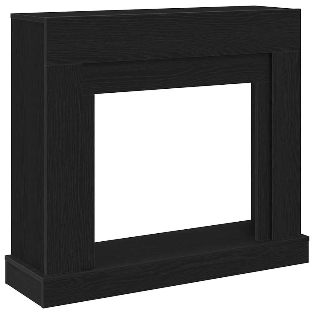 fekete tölgy színű szerelt fa kandallóburkolat 100x30x87,5 cm