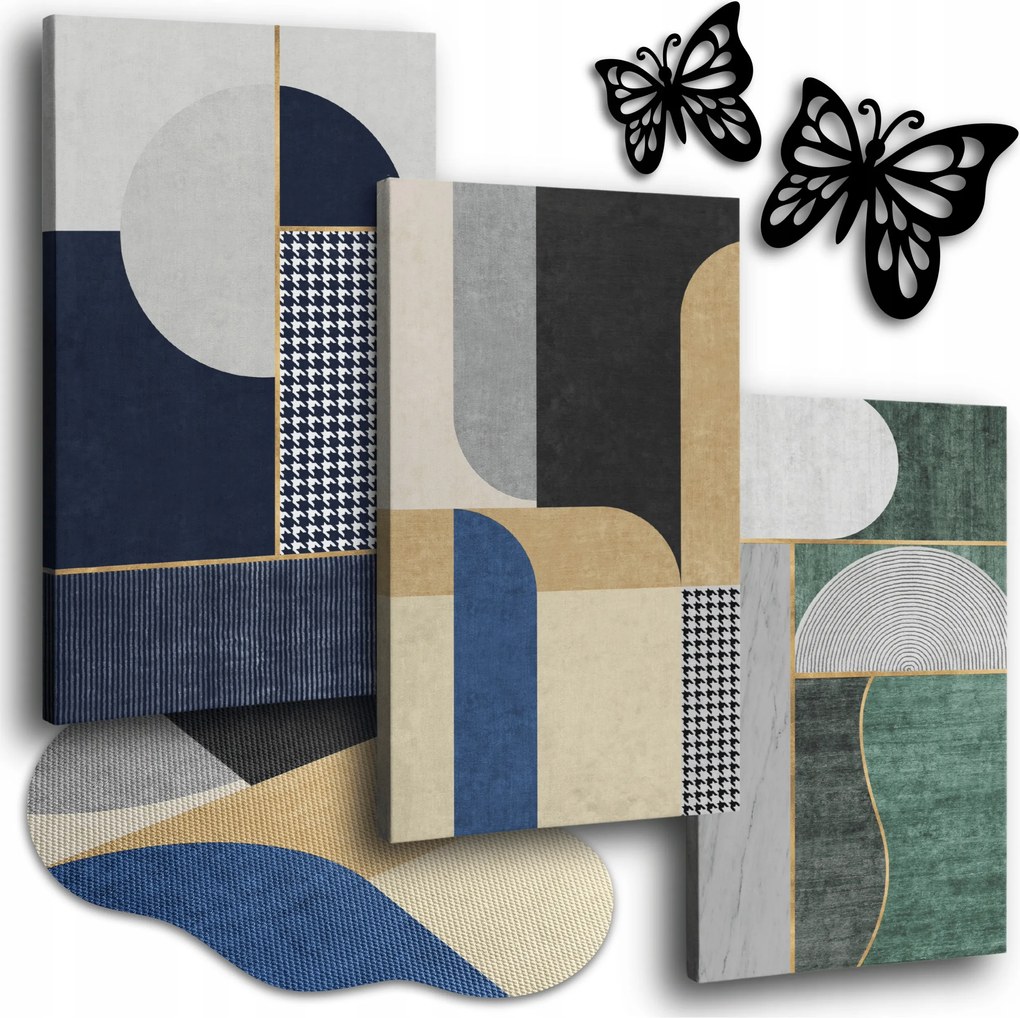 Geometrikus Vászonkép 150x70 cm Falikép Konyha Beton 3x