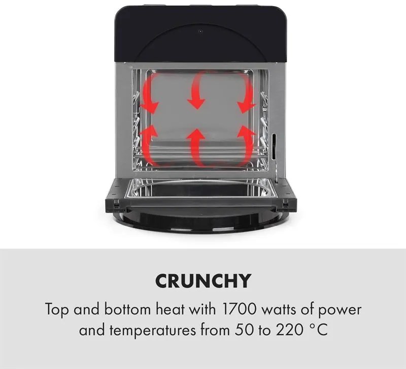 AeroVital easy touch, forrólevegős fritőz, 1700 W, 14 l, 16 program, fekete