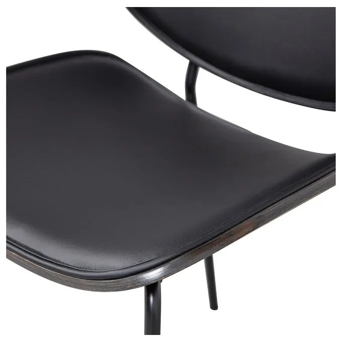 Fekete bőrutánzat étkezőszék szett 2 db-os Close In – WOOOD