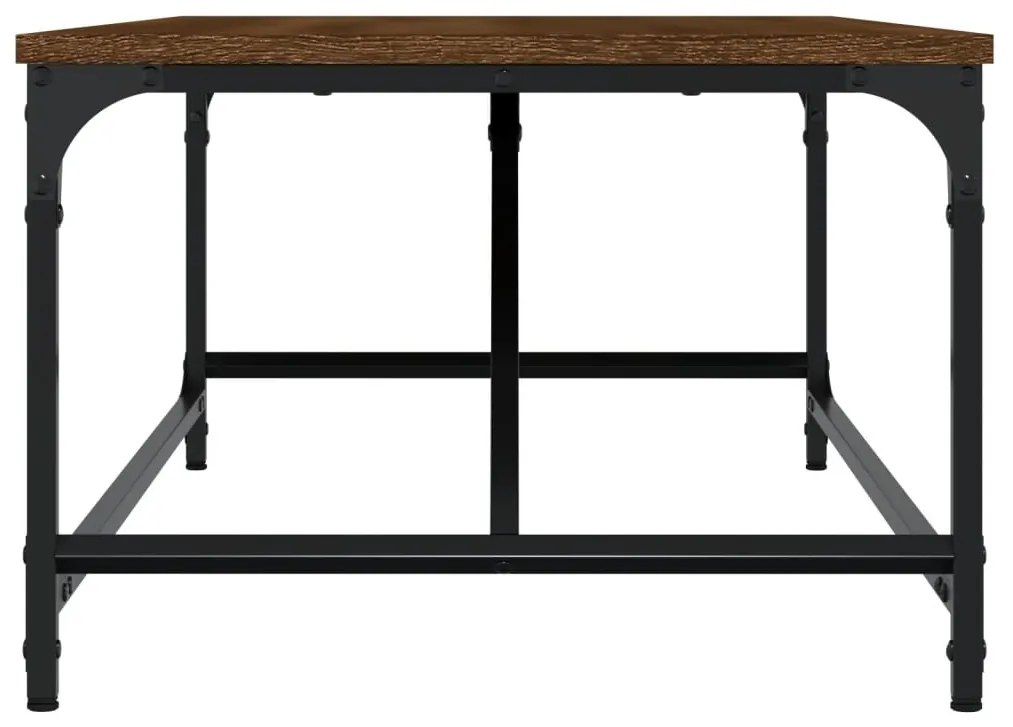 Barna tölgyszínű szerelt fa dohányzóasztal 100 x 50 x 35 cm