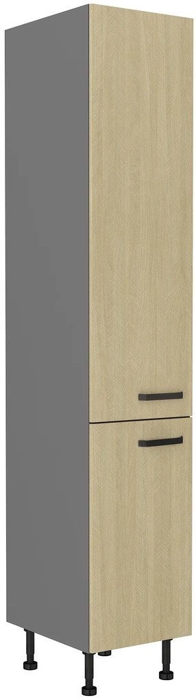 Konyhai élelmiszeres szekrény  Scarmi 40 DK-215 2F (Antracit + Herringbone scandi). 1049746