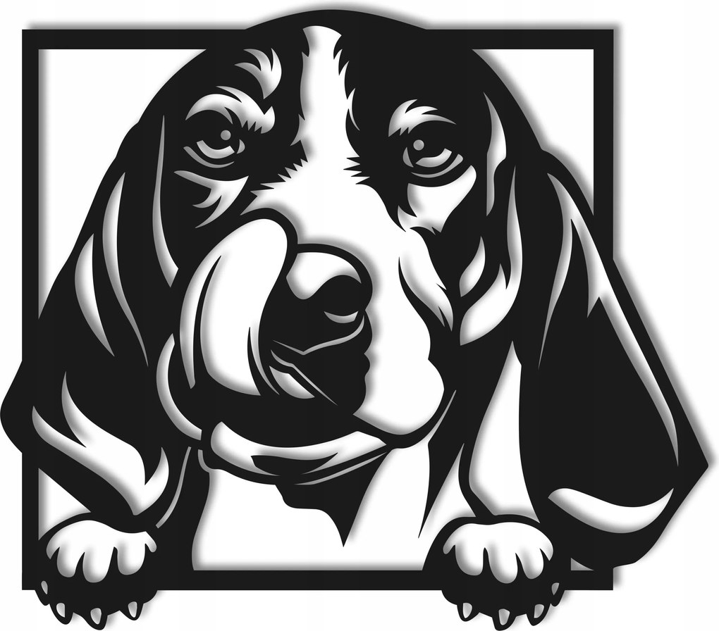 Beagle fali dekoráció 50 cm áttört kutya