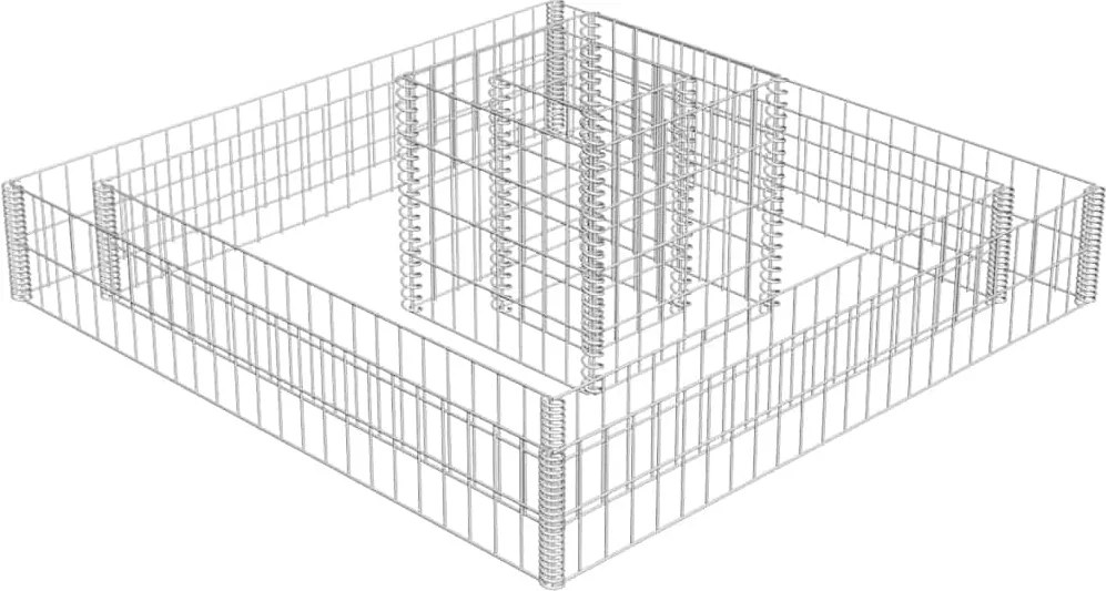 vidaXL horganyzott acél gabion virágtartó 120 x 120 x 20 cm