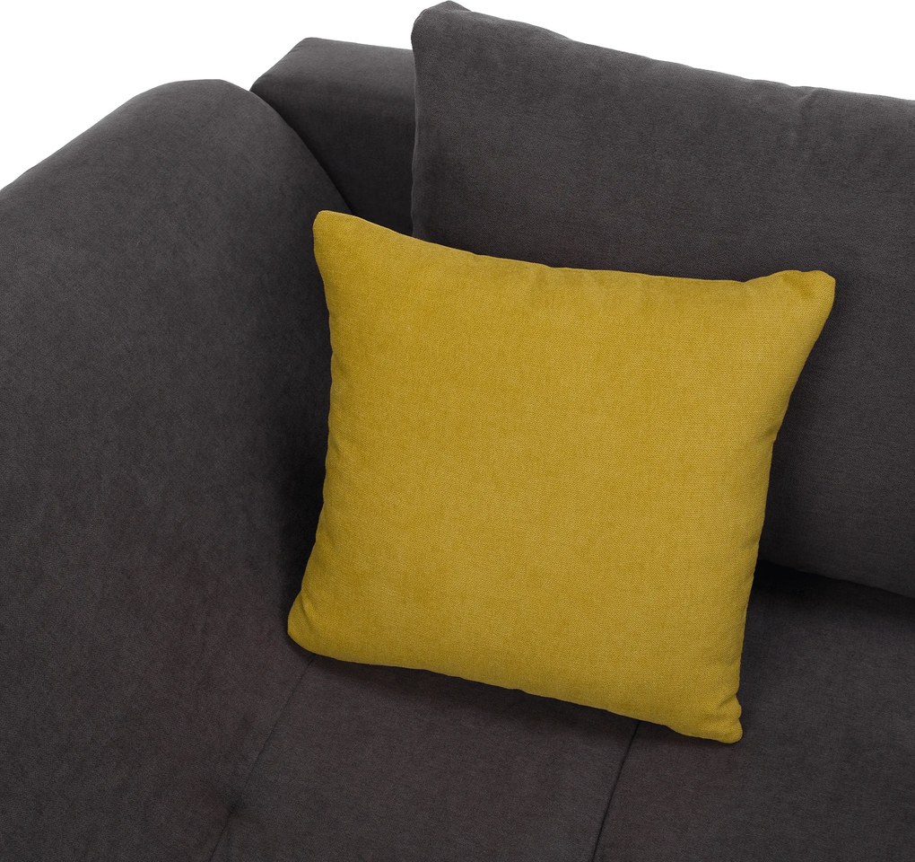 Ülőgarnitúra, szürkésbarna/sárga, szövet, jobbos, BRATO