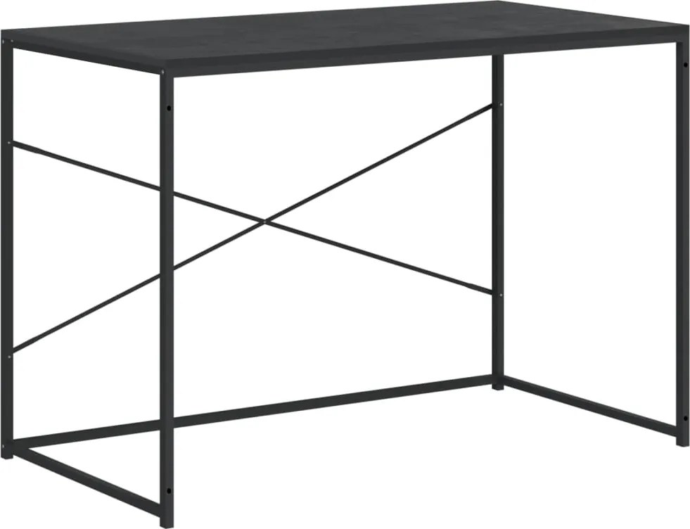 vidaXL fekete szerelt fa számítógépasztal 110 x 60 x 70 cm