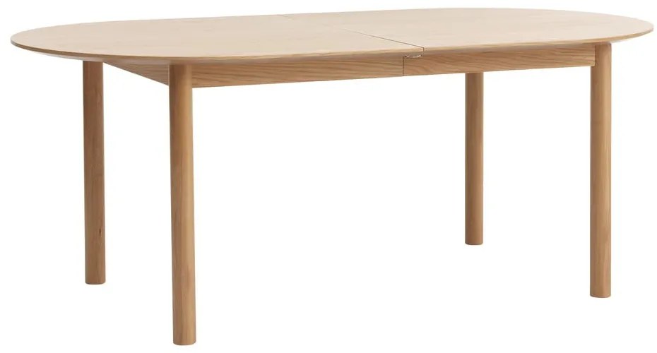Natúr színű bővíthető étkezőasztal tölgyfa dekoros asztallappal 100x190 cm Gallina – Unique Furniture
