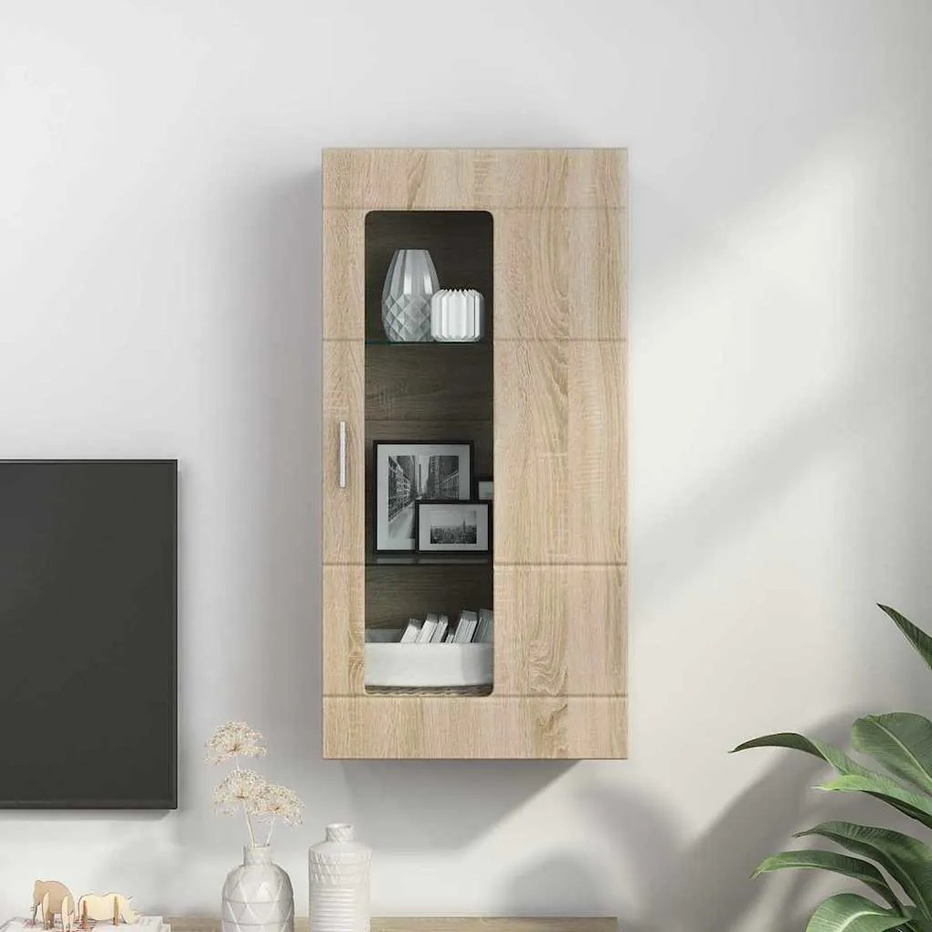 Fali szekrény polcokkal sonoma tölgy 55 x 29 x 100 cm Faanyag