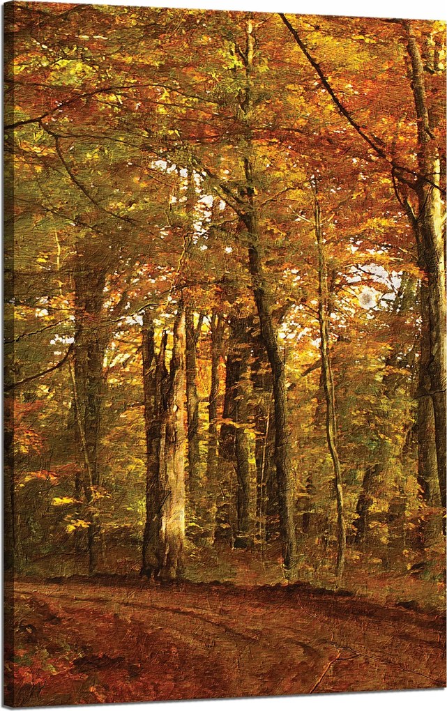 Vászonkép Pasztell stílus Fák Erdő Ősz 50x80 cm