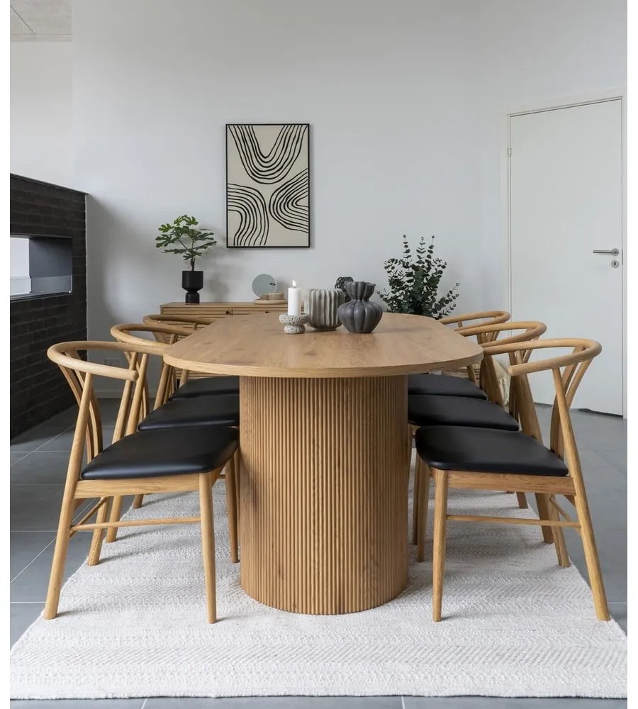 Étkezőasztal nyárfa dekorral 100x210 cm Boavista – House Nordic