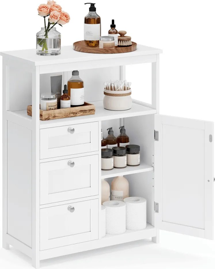 Komoda 60x30x80cm, mdf, bílá, AUK-E1154 WT