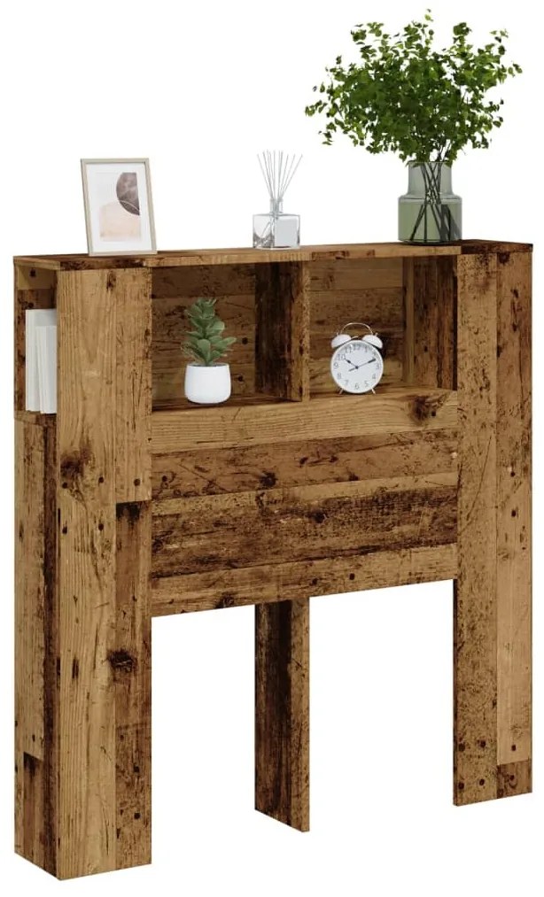 antik fa színű szerelt fa áthidalószekrény 100 x 18,5 x 102,5 cm