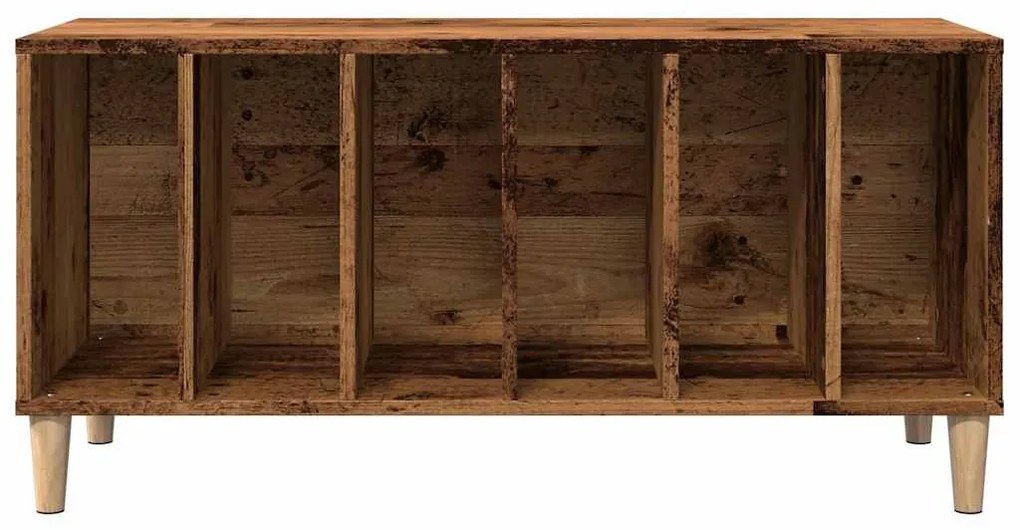antik fa színű szerelt fa hanglemezszekrény 100 x 38 x 48 cm