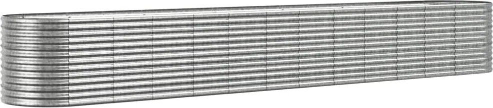 vidaXL ezüstszínű porszórt acél kerti magaságyás 512x80x68 cm