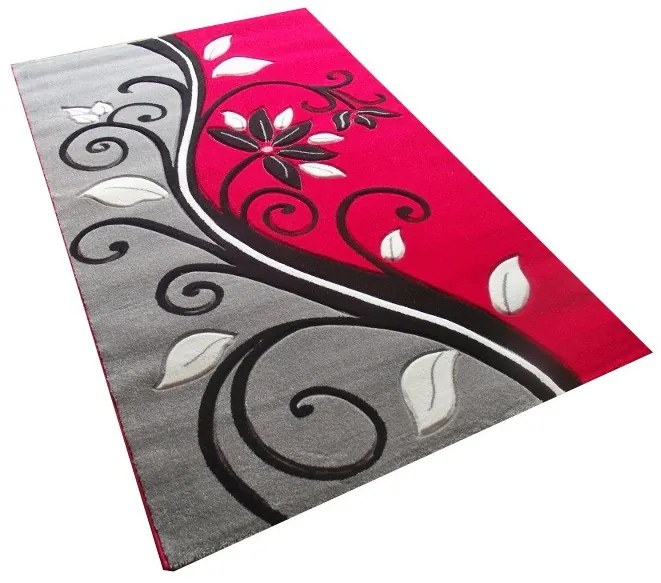 Decoria Nyírt futószőnyeg 80 x 300 cm szürke piros