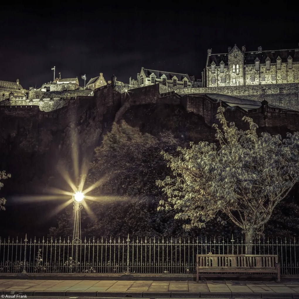 Poszter 20x20cm Edinburgh-i kastély éjszaka, Assaf Frank