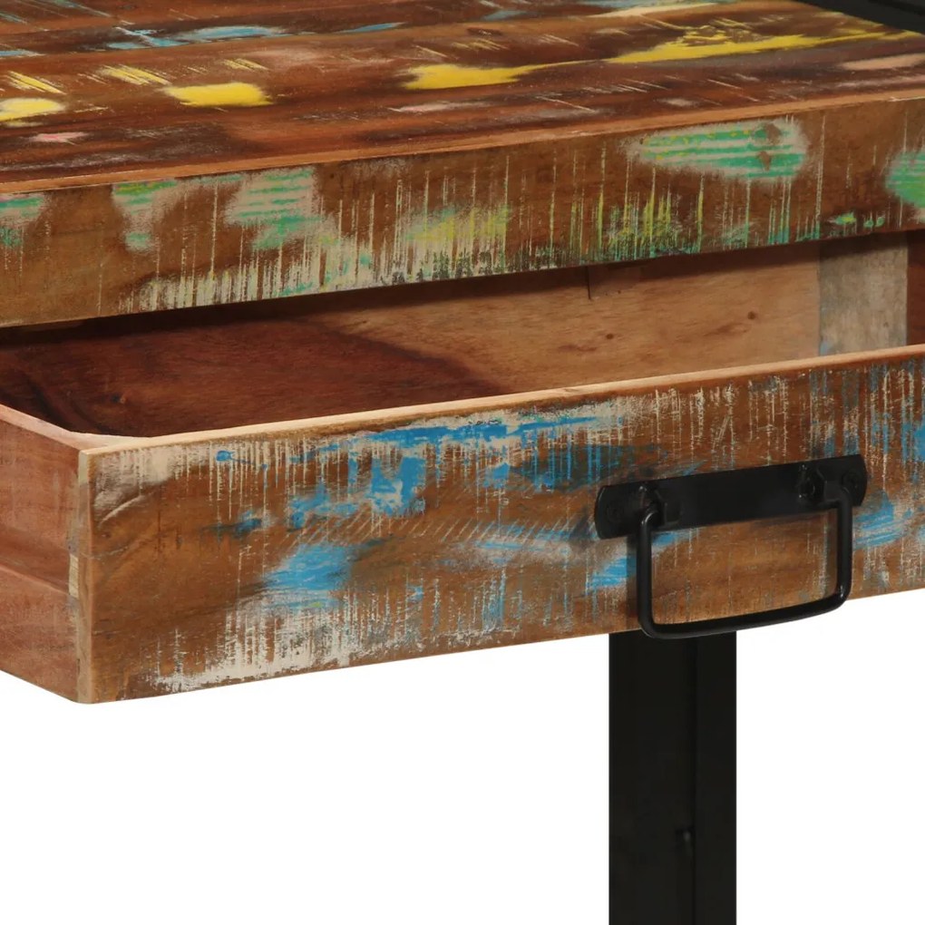 Többszínű Konzolasztal 120x33x75 cm Tömör újrahasznosított fa
