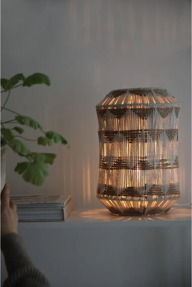 Natúr színű asztali lámpa textil-juta búrával (magasság 35 cm) Ano – Markslöjd