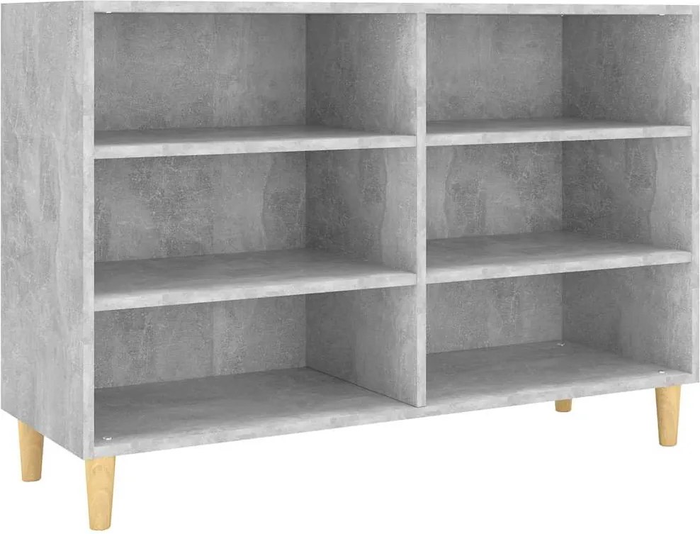 vidaXL betonszürke szerelt fa tálalószekrény 103,5 x 35 x 70 cm