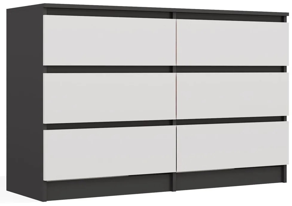 Aldabra M6 120 fiókos szekrény, 120x75x30 cm, antracit-fehér