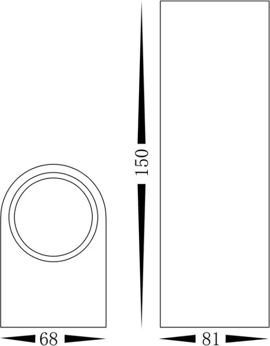 EKO LIGHT EKO8302 OVALIS Modern Kültéri Fali Lámpa Fekete GU10 IP44