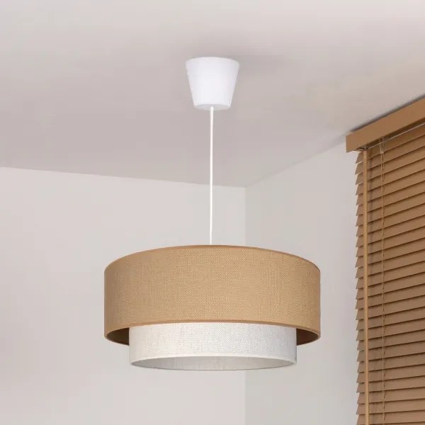 Brilagi - LED függőlámpa kábellel BOHO ECO 1xE27/10W/230V átm. 40 cm bézs/krém