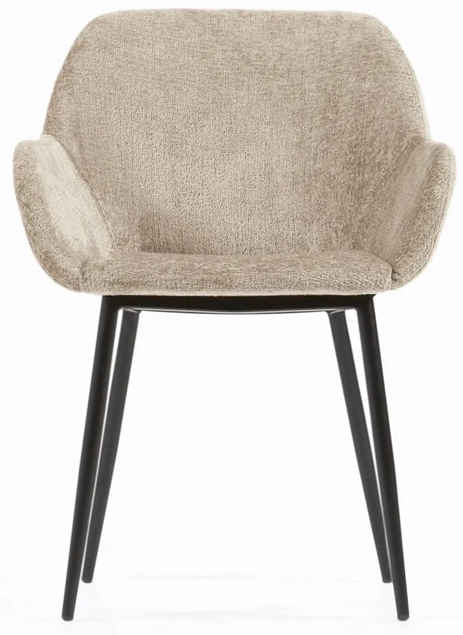 Bézs kárpitozott étkezőfotel Konna – Kave Home