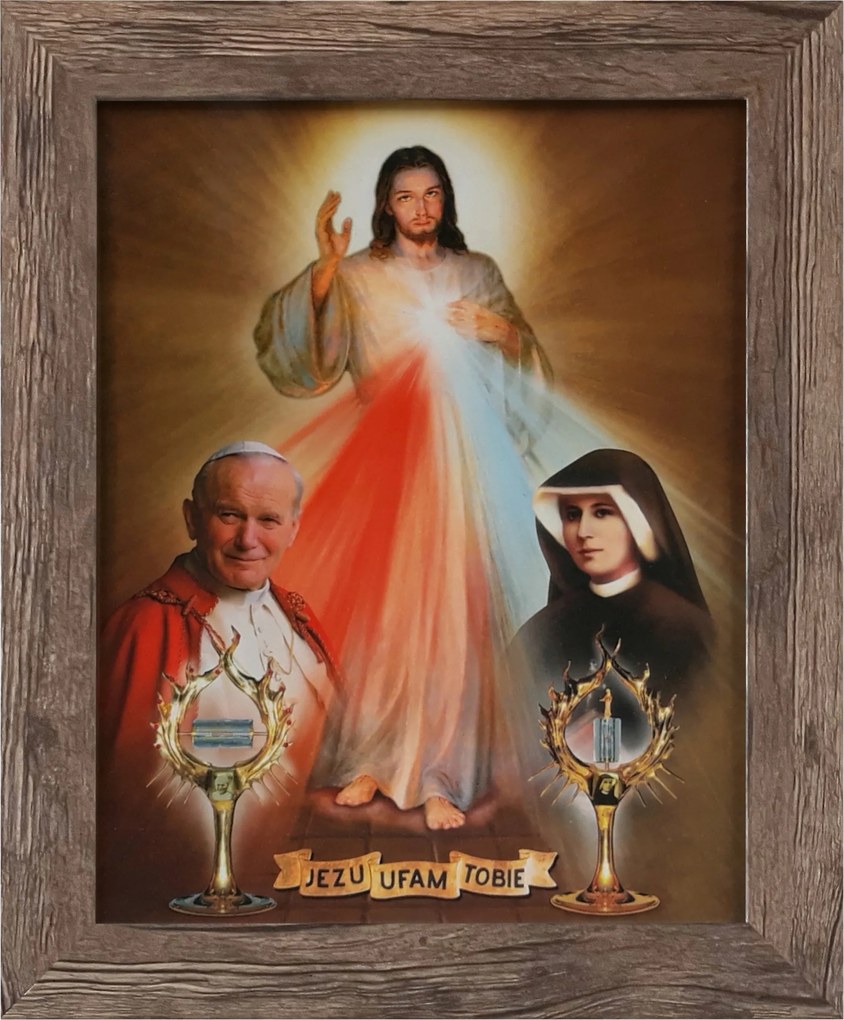 Vászonkép 30x25 Jézus Krisztus Jézus Bízom Benned Tölgy Keret