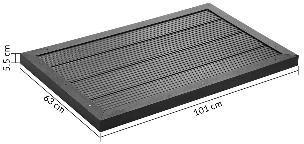 Casaria® Zuhanyszőnyeg 101x63x5,5 cm - antracit