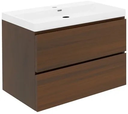 Fürdőszobaszekrény mosdóval SAT B-Way 79x30x45 cm diófa matt BWAY280NUTU4