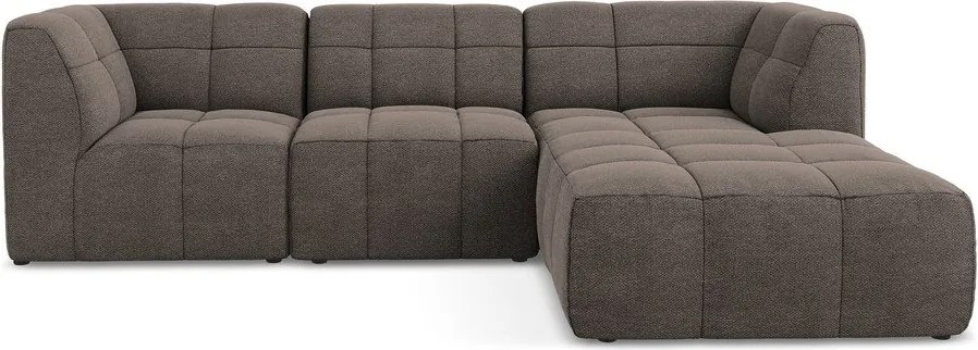 Barna buklé sarokkanapé (jobb oldali-heverő résszel) Aloha – Makamii