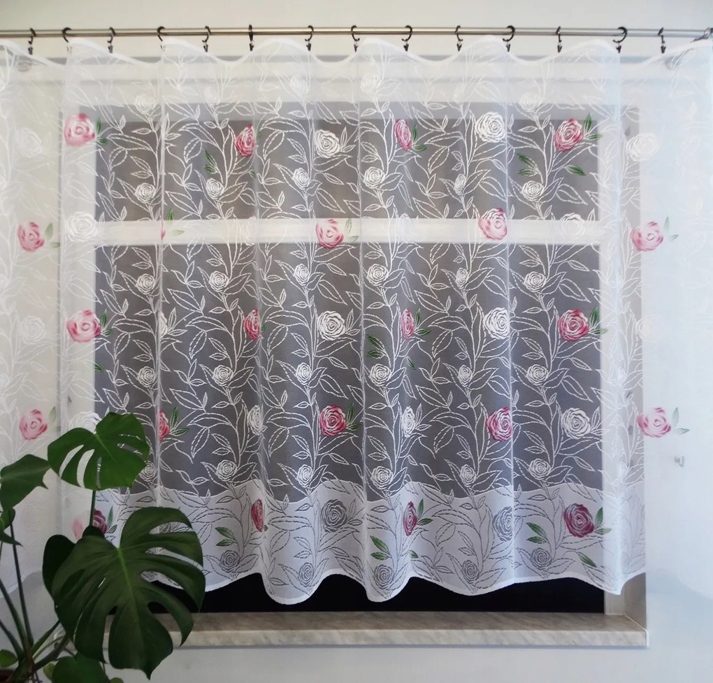 Mg Függöny 125/851 Fehér Rózsaszín 245cm Minőség 0,5m