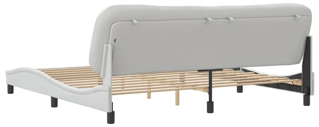 fehér műbőr ágykeret matrac nélkül Hvar 200x200 cm