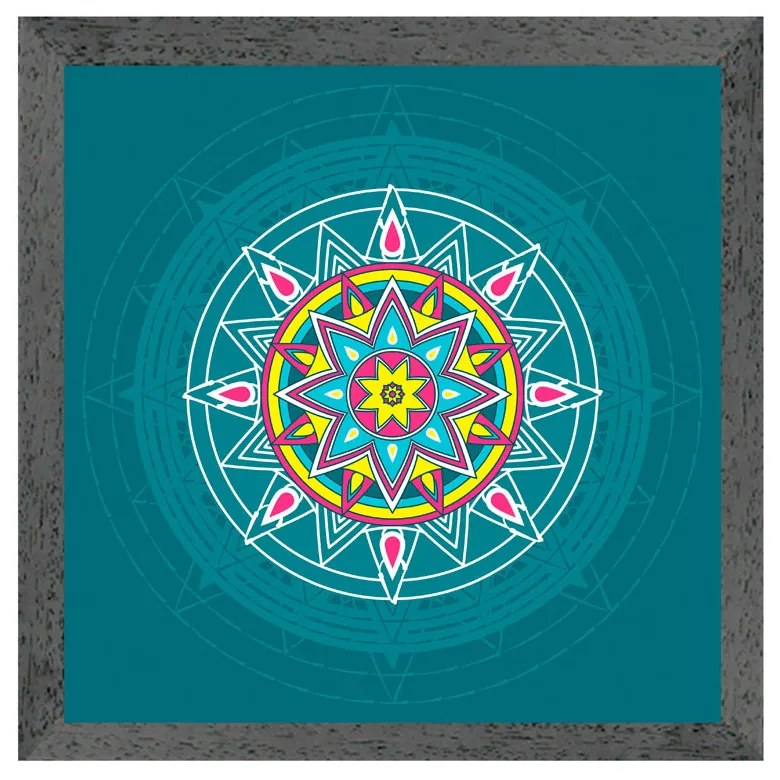 Brüsszel négyzetes mandala képkeret fekete