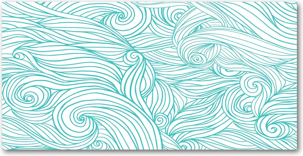 Konyhai panel Kék hullámok 120x60 cm Ragasztó