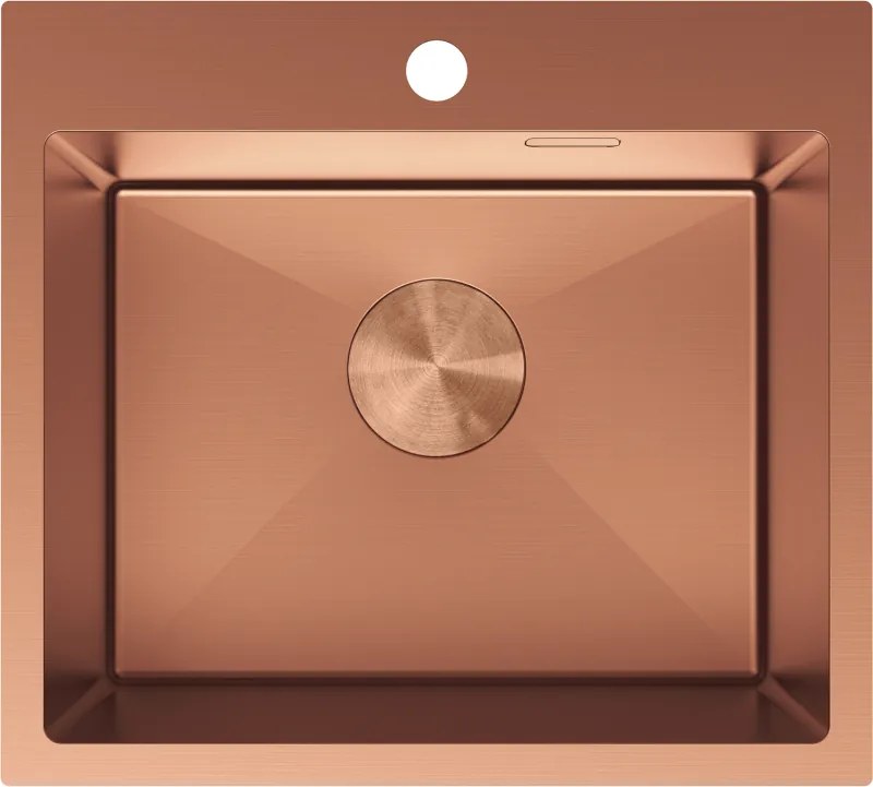 Mexen Solix acél mosogató, 1-medencés, 500 x 450 mm, réz - 6402501000-65