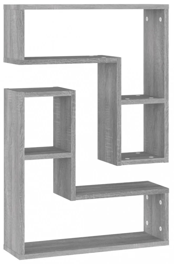 2 db szürke sonoma színű szerelt fa falipolc 50 x 15 x 50 cm