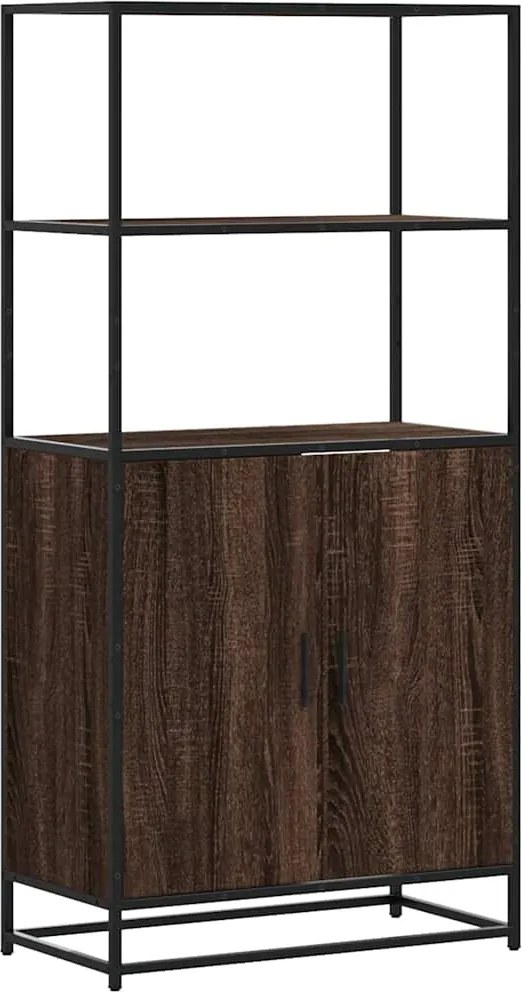vidaXL Magastábla barna tölgy 68x35x139 cm műanyag fa és fém