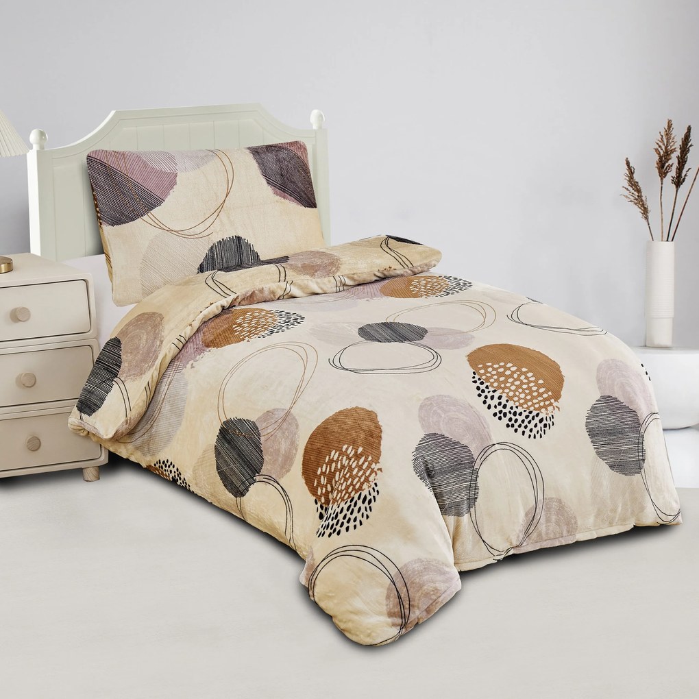 Mikroplüss lapok Körök barna 200x140cm+90x70cm TiaHome