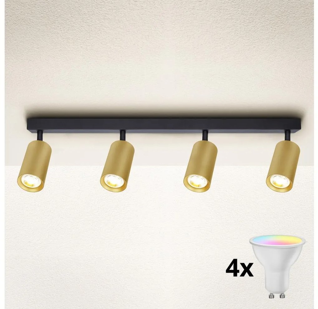 Brilagi - LED dimmelhető spotlámpa SELE GOLDEN 4xGU10/6,5W/230V fekete/arany