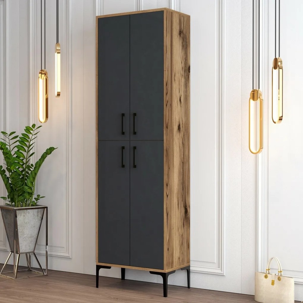 Szekrény Berlin Walnut és Anthracite