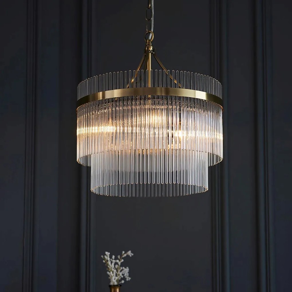 Endon glamour modern függeszték marietta antik sárgaréz átlátszó end99167