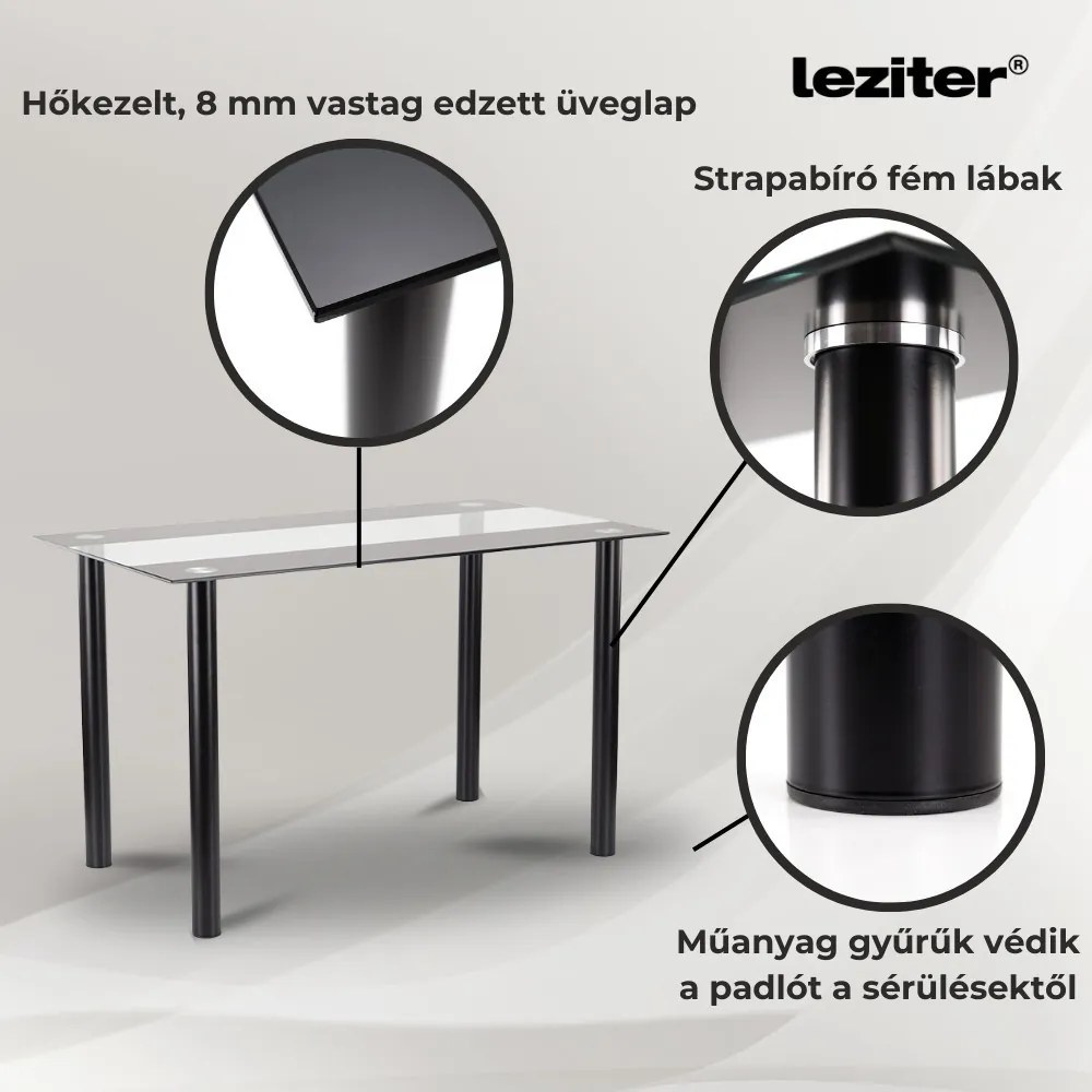 Cadiz 4+1 étkező garnitúra fekete-szürke
